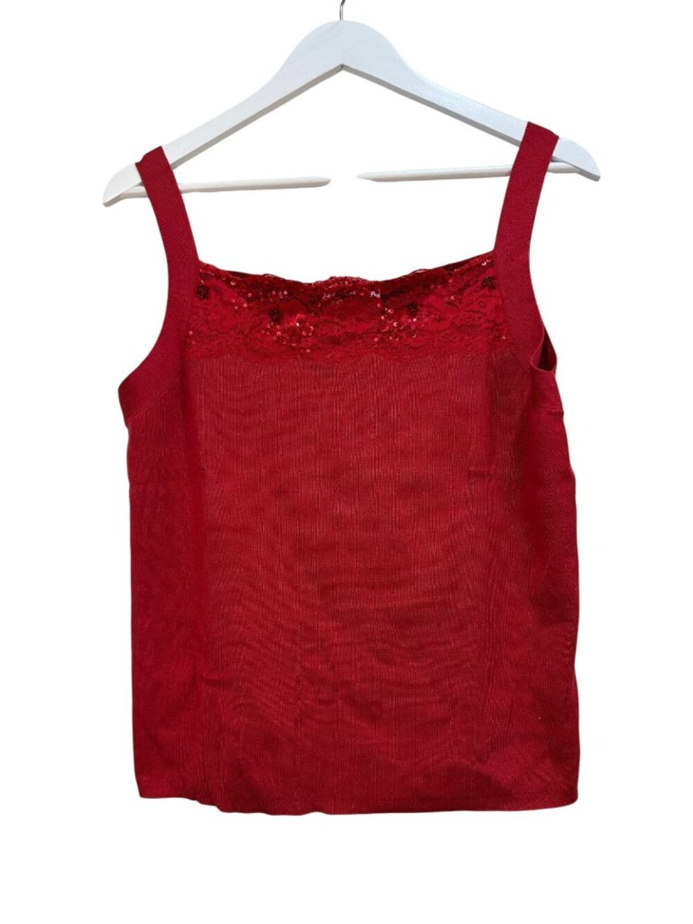 Red Silk Tank Patriotic Holiday Festive Talbots XL NWT DEADSTOCK Vintage